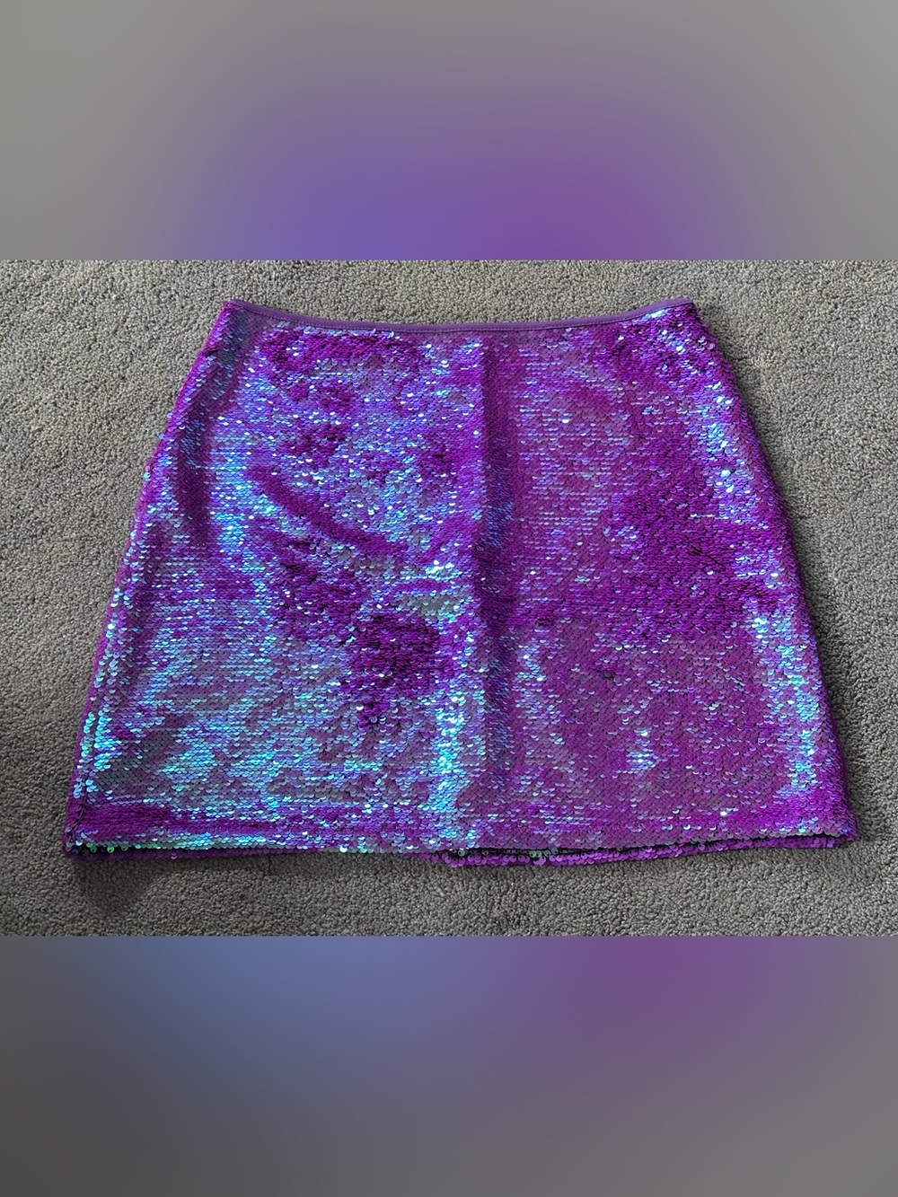 Wild Fable Color Shift Iridescent Holographic Sequin Mini Skirt Y2K McBling 90s